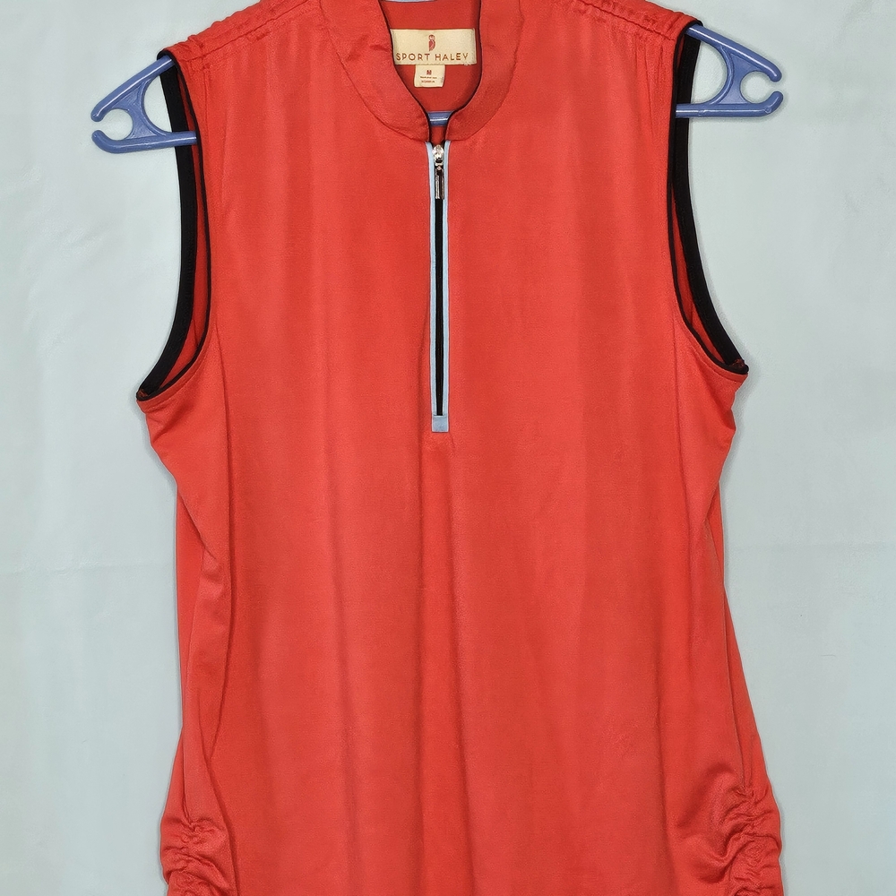 Sport Haley Women's Red Zip-Front Sleeveless Top